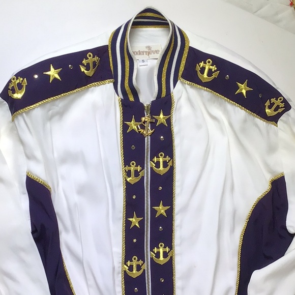 Vintage Modern Eve, sailor themed Made in the USA yacht club jacket - Picture 3 of 11